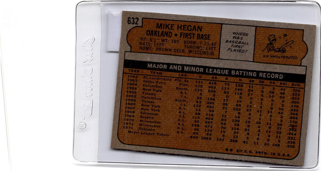 1972 Topps #632 Mike Hegan