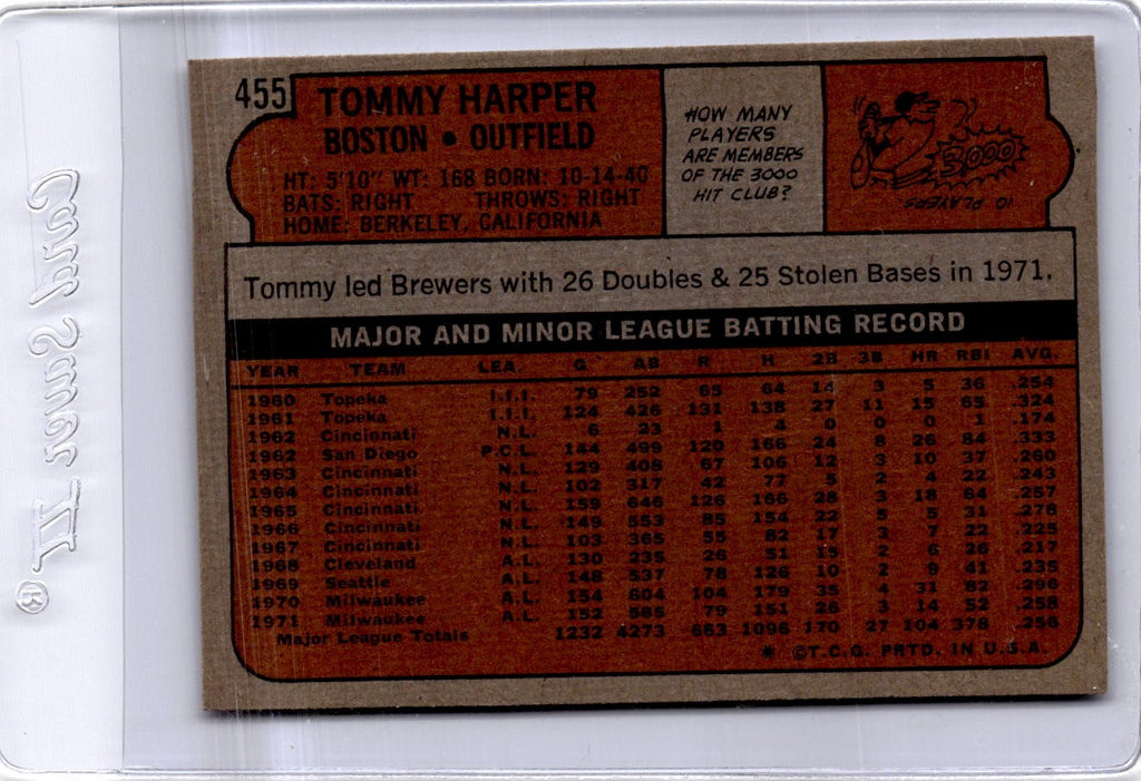 1972 Topps #455 Tommy Harper
