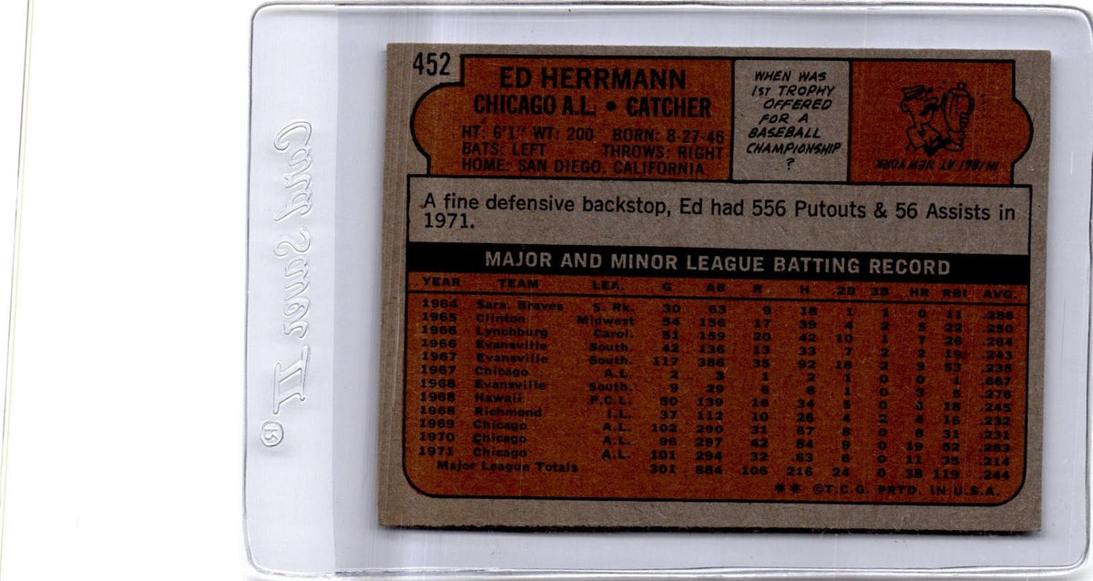 1972 Topps #452 Ed Herrmann