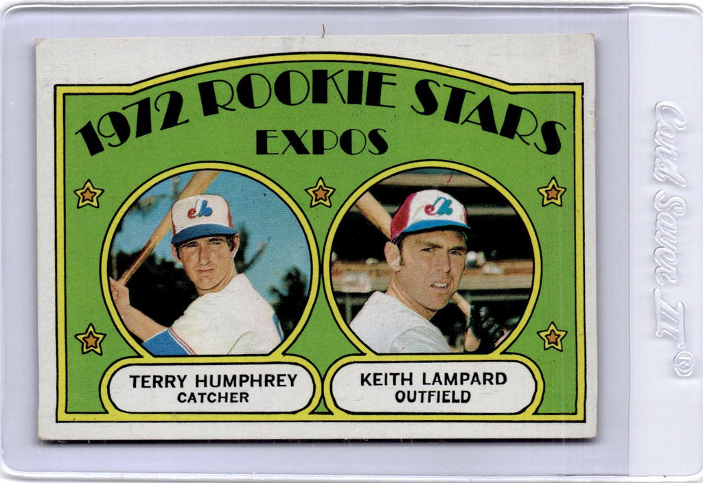 1972 Topps #489 Expos 1972 Rookie Stars (Terry Humphrey / Keith Lampard)