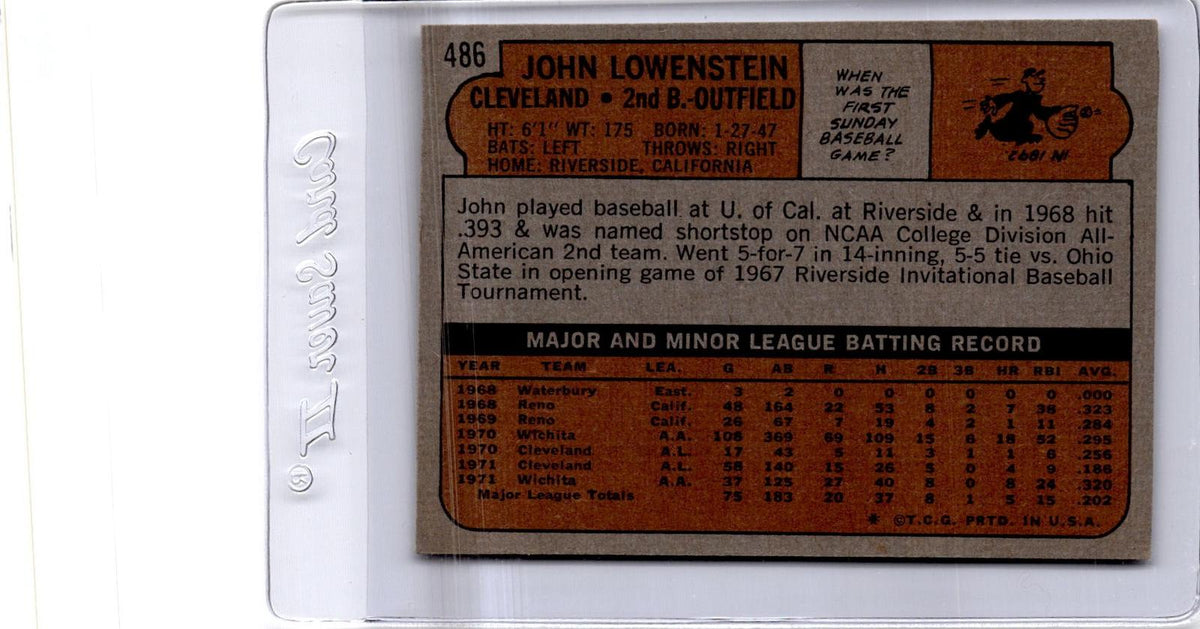 1972 Topps #486 John Lowenstein