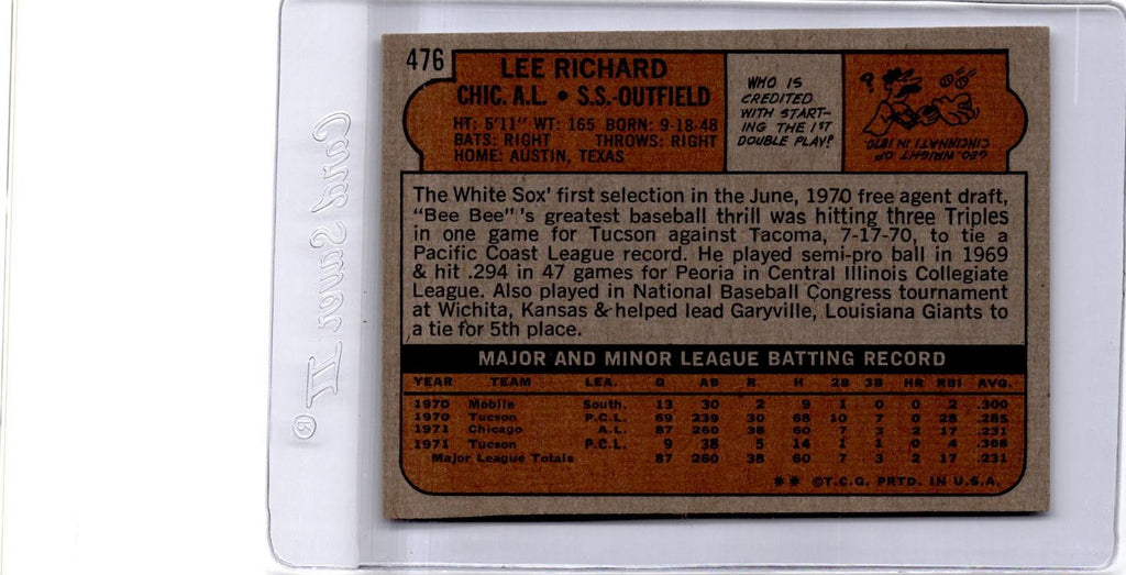 1972 Topps #476 Lee Richard
