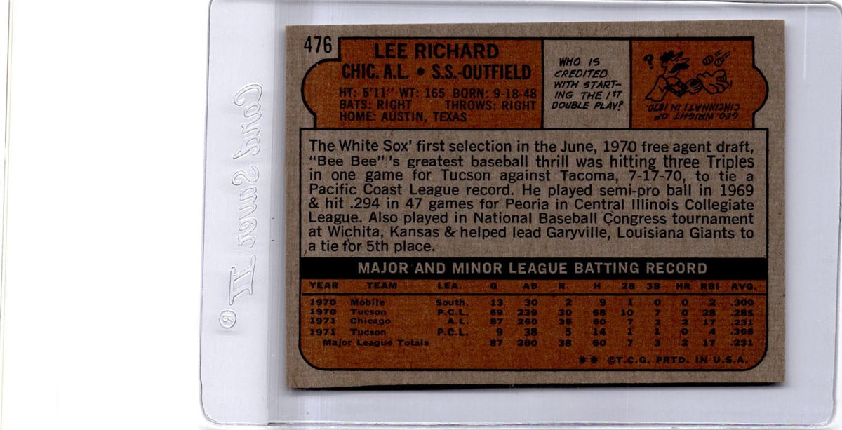 1972 Topps #476 Lee Richard