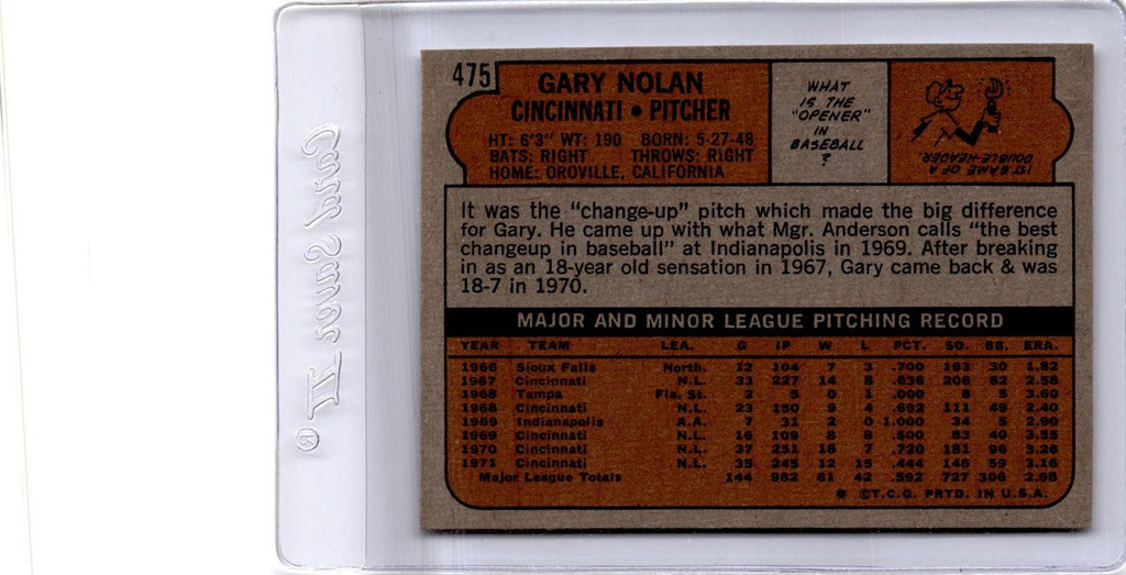 1972 Topps #475 Gary Nolan