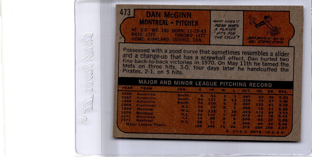 1972 Topps #473 Dan McGinn