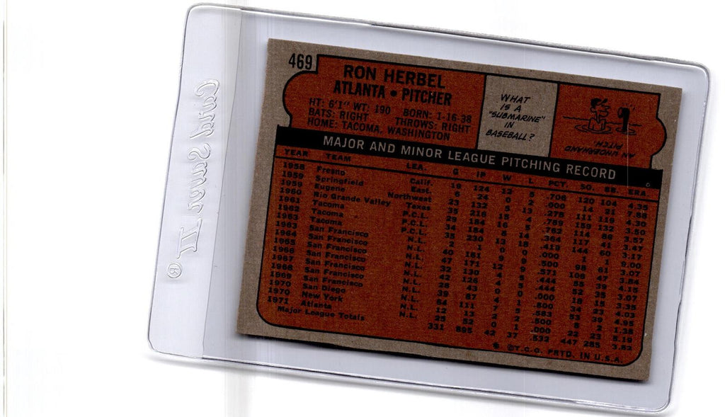 1972 Topps #469 Ron Herbel