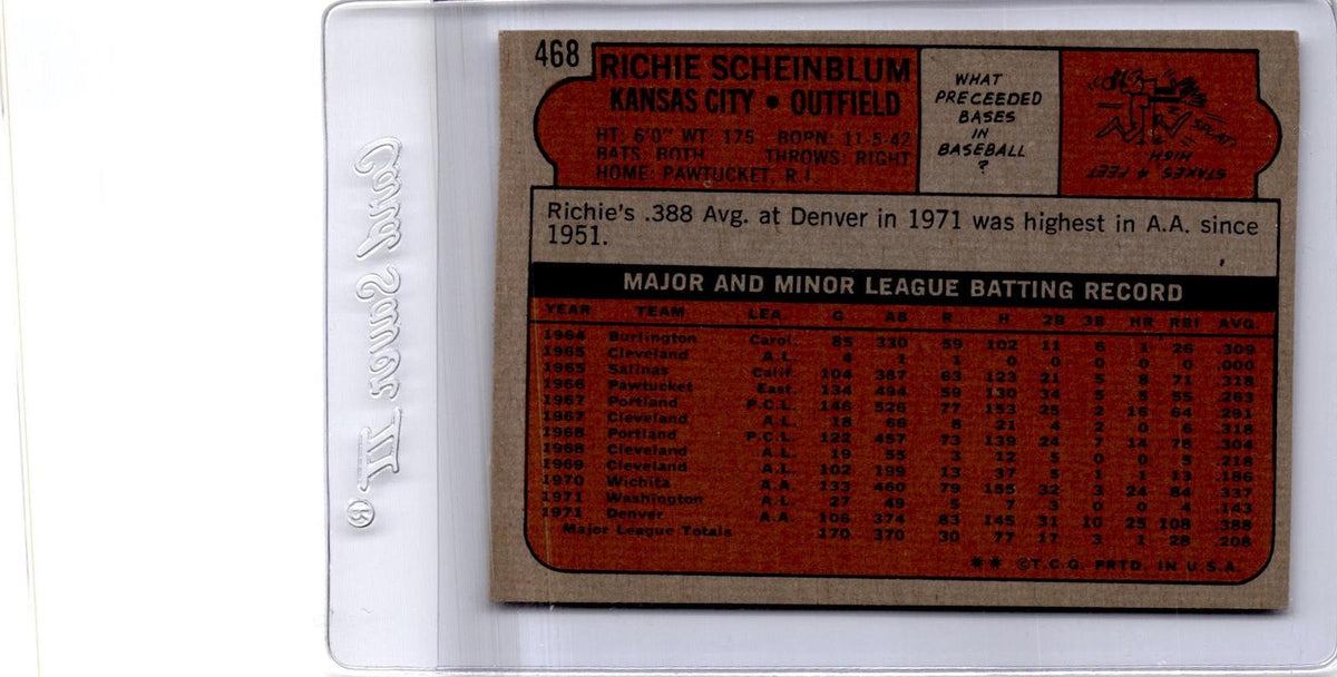 1972 Topps #468 Richie Scheinblum
