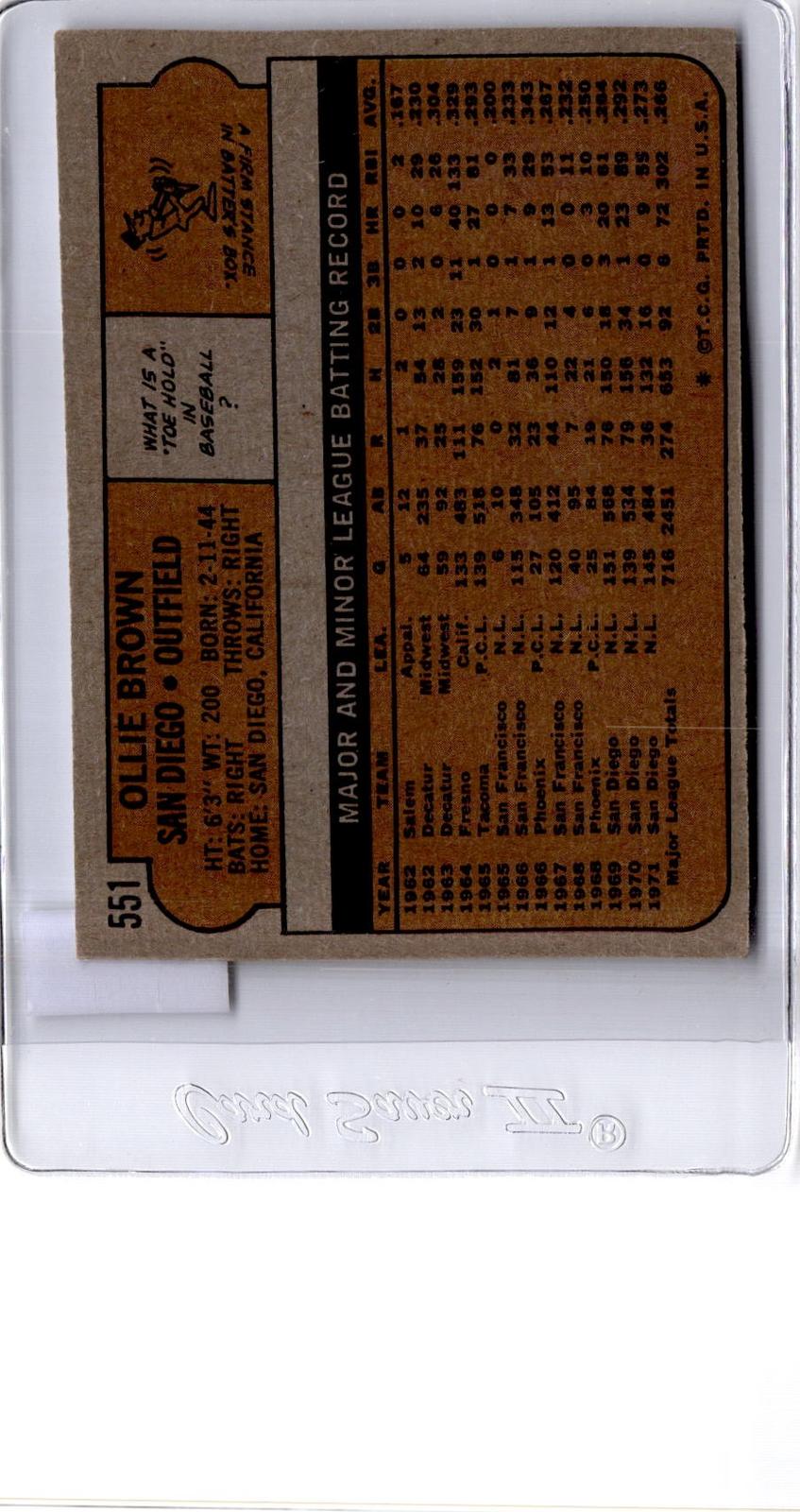1972 Topps #551 Ollie Brown