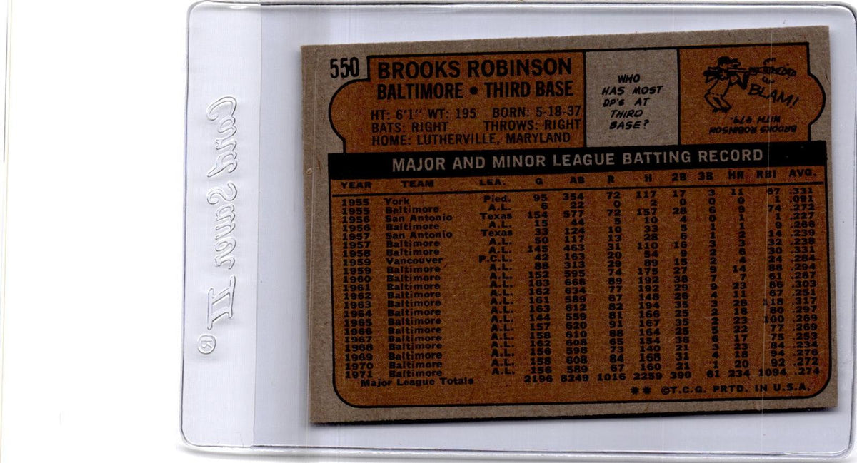 1972 Topps #550 Brooks Robinson