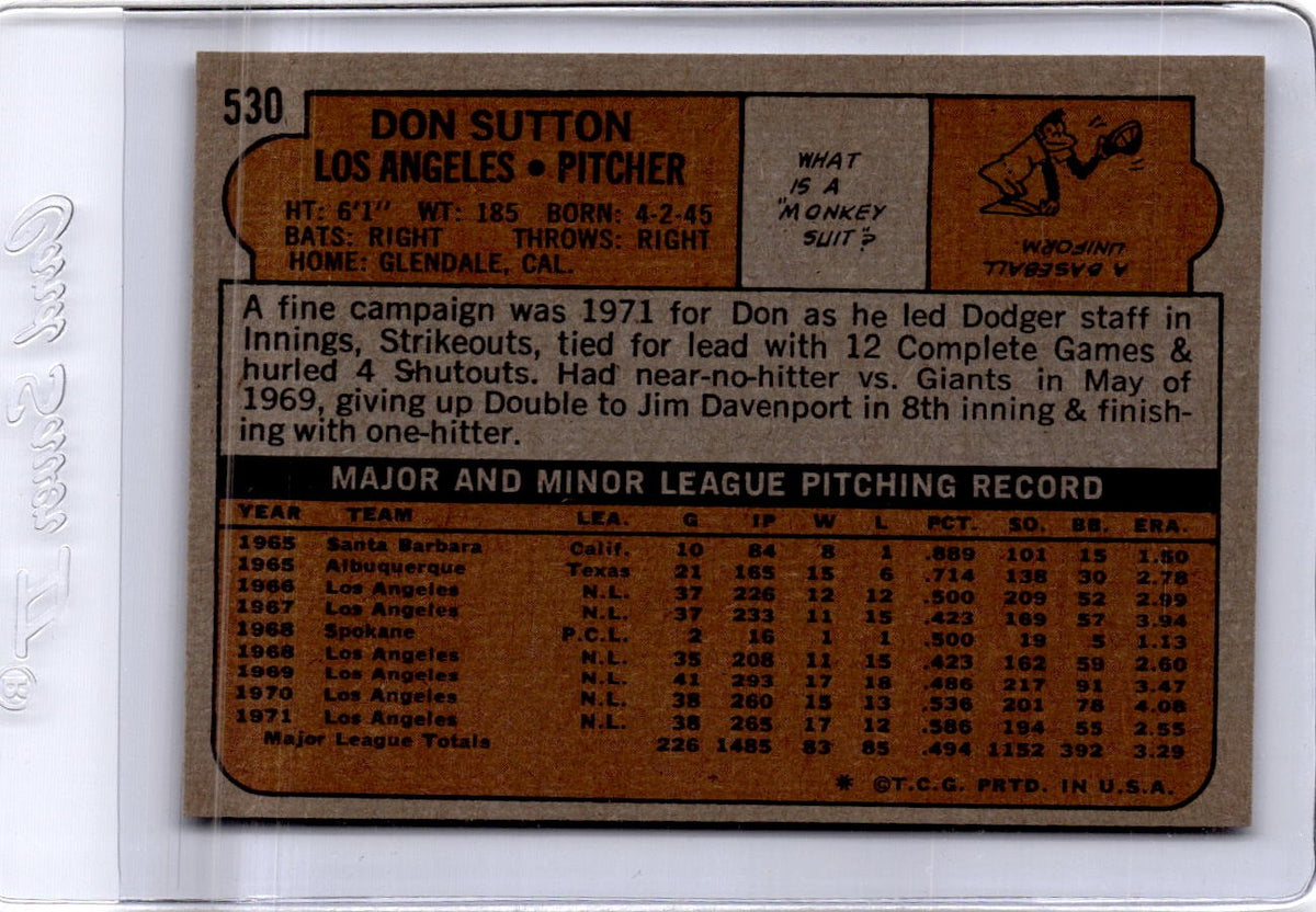1972 Topps #530 Don Sutton