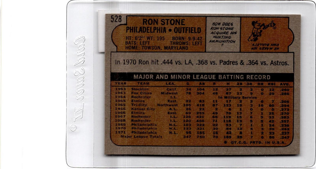 1972 Topps #528 Ron Stone