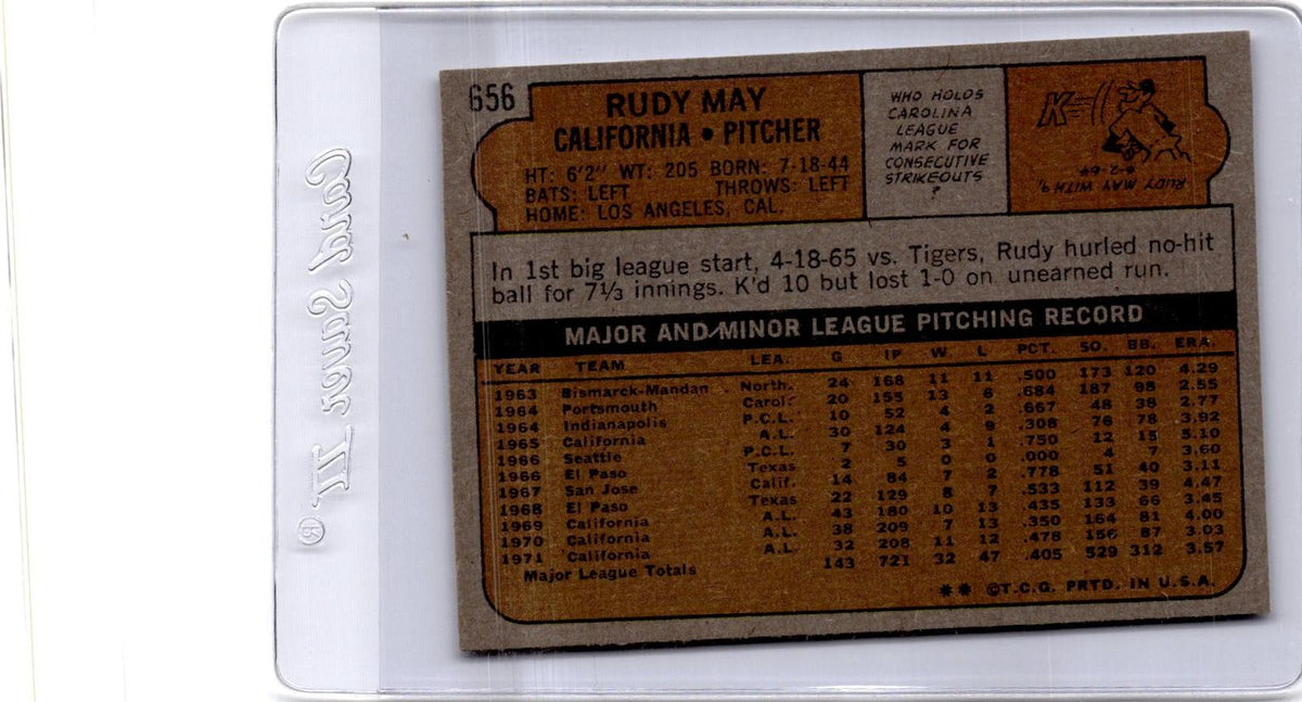 1972 Topps #656 Rudy May