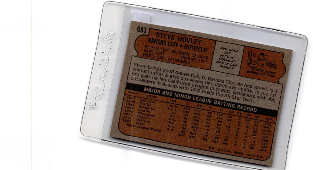 1972 Topps #683 Steve Hovley
