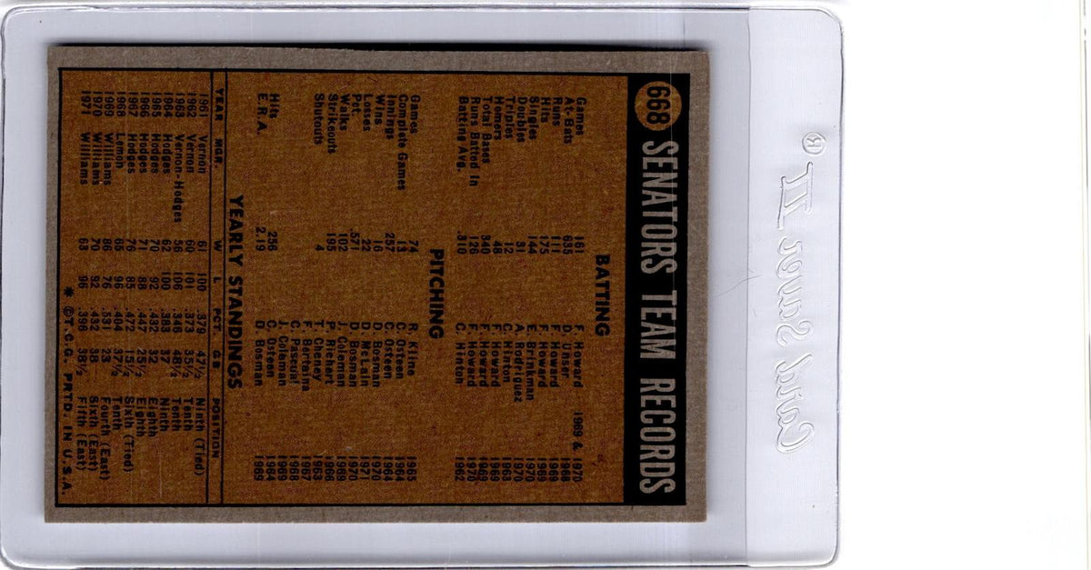 1972 Topps #668 Texas Rangers