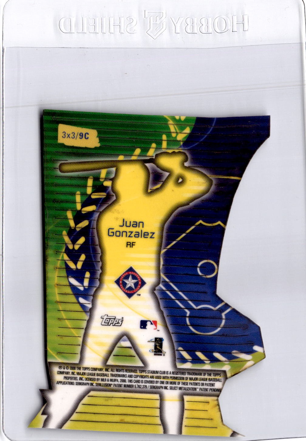 2000 Stadium Club #9C Juan Gonzalez 3 X 3 Luminous