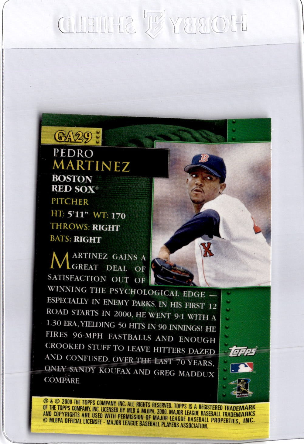 2001 Topps #GA29 Pedro Martinez Golden Anniversary