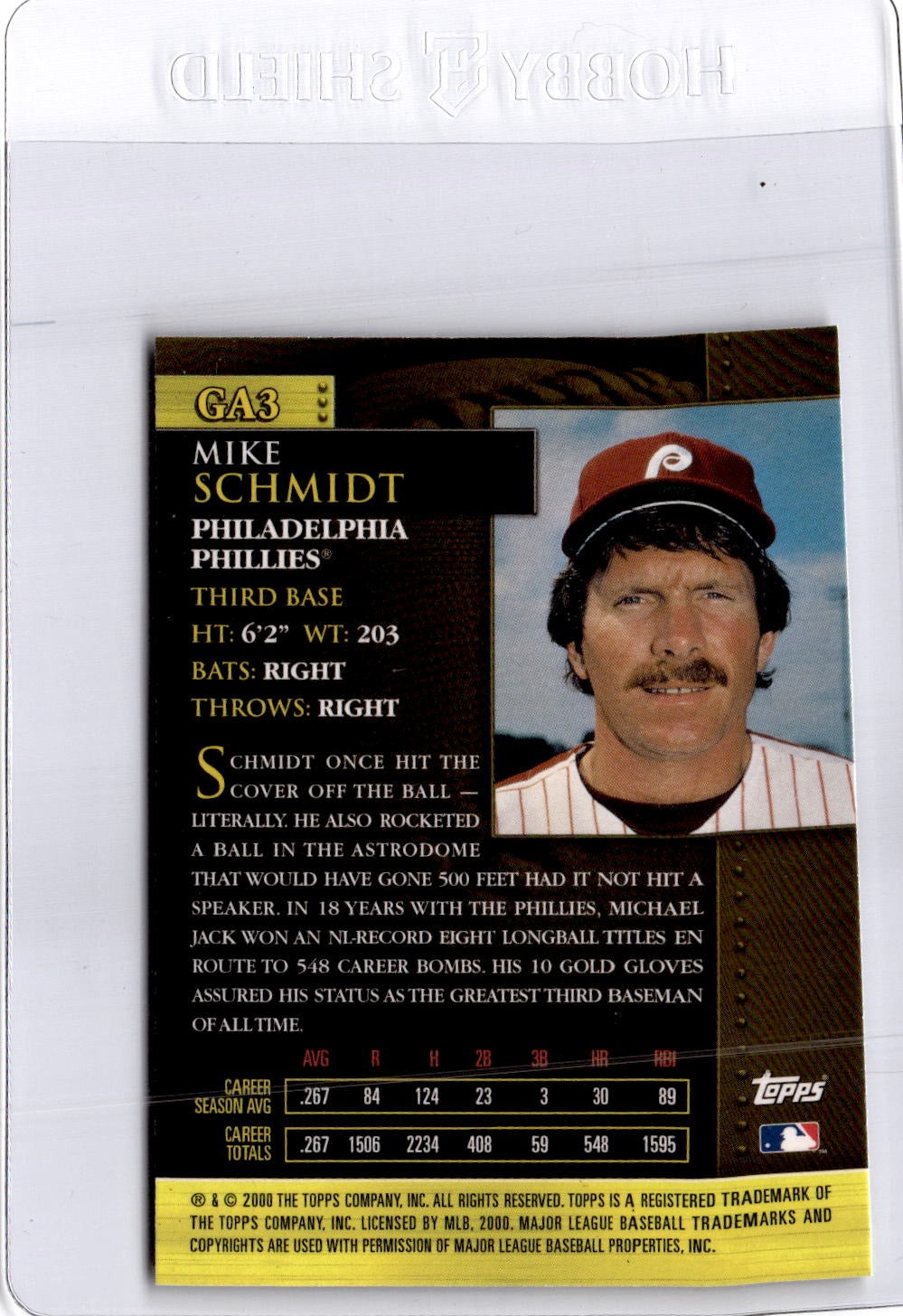 2001 Topps #GA3 Mike Schmidt Golden Anniversary