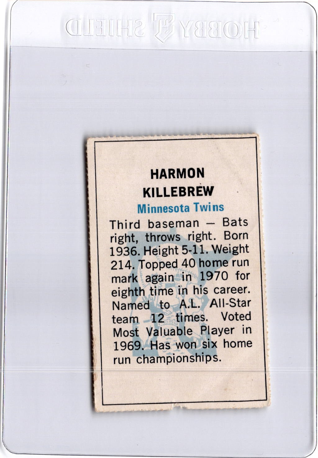 1971 Dell Today's Team Stamps #NNO Harmon Killebrew