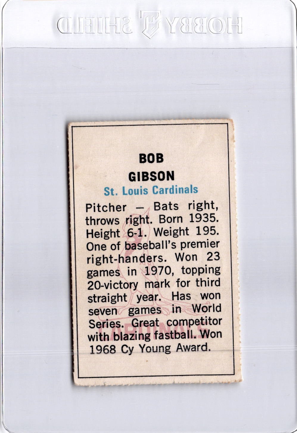 1971 Dell Today's Team Stamps #NNO Bob Gibson