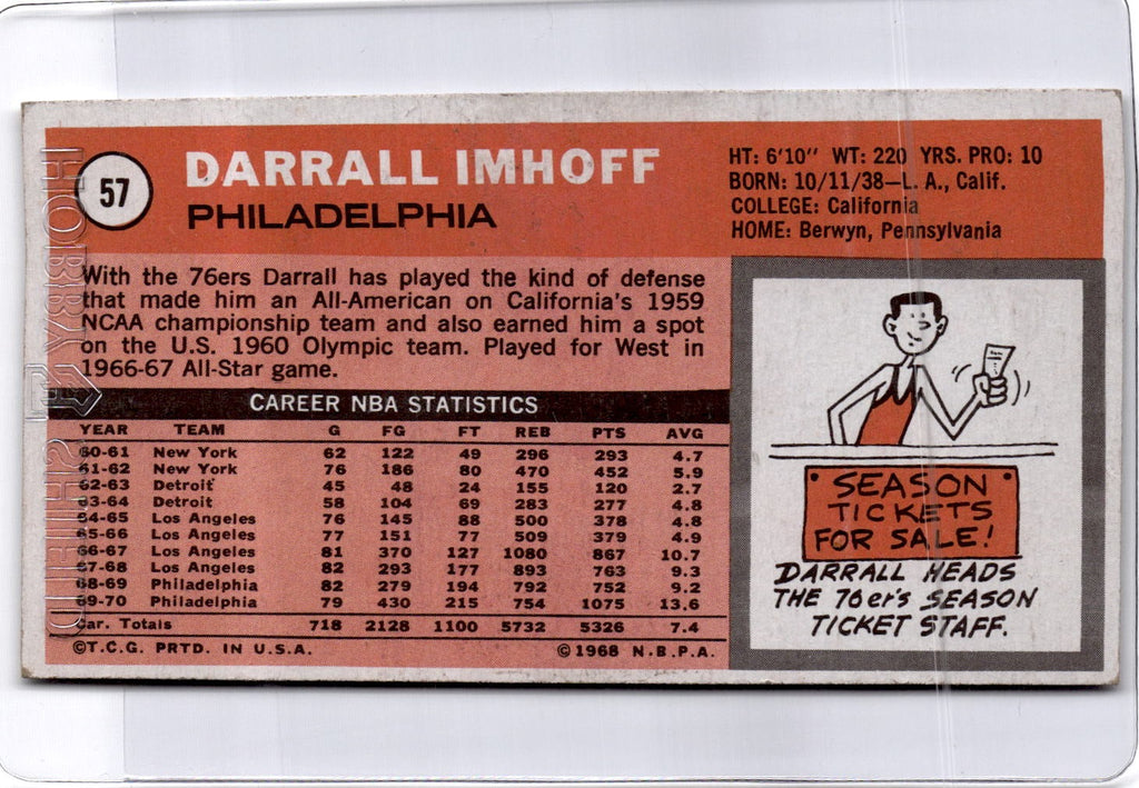 1970-71 Topps #57 Darrall Imhoff