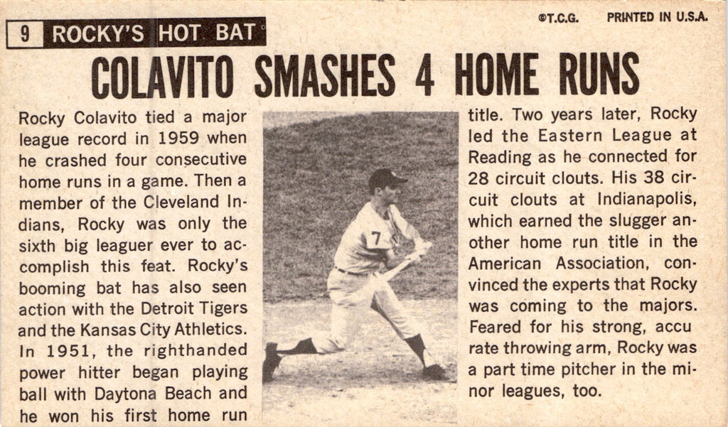 1964 Topps Giants #9 Rocky Colavito
