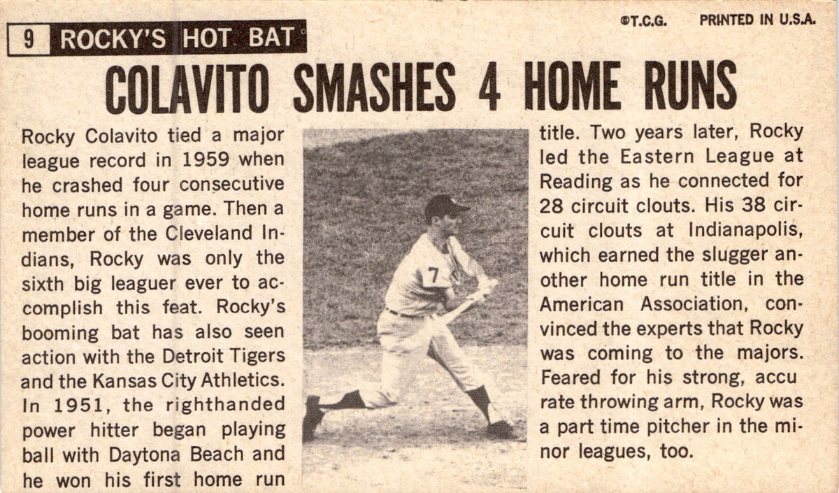 1964 Topps Giants #9 Rocky Colavito