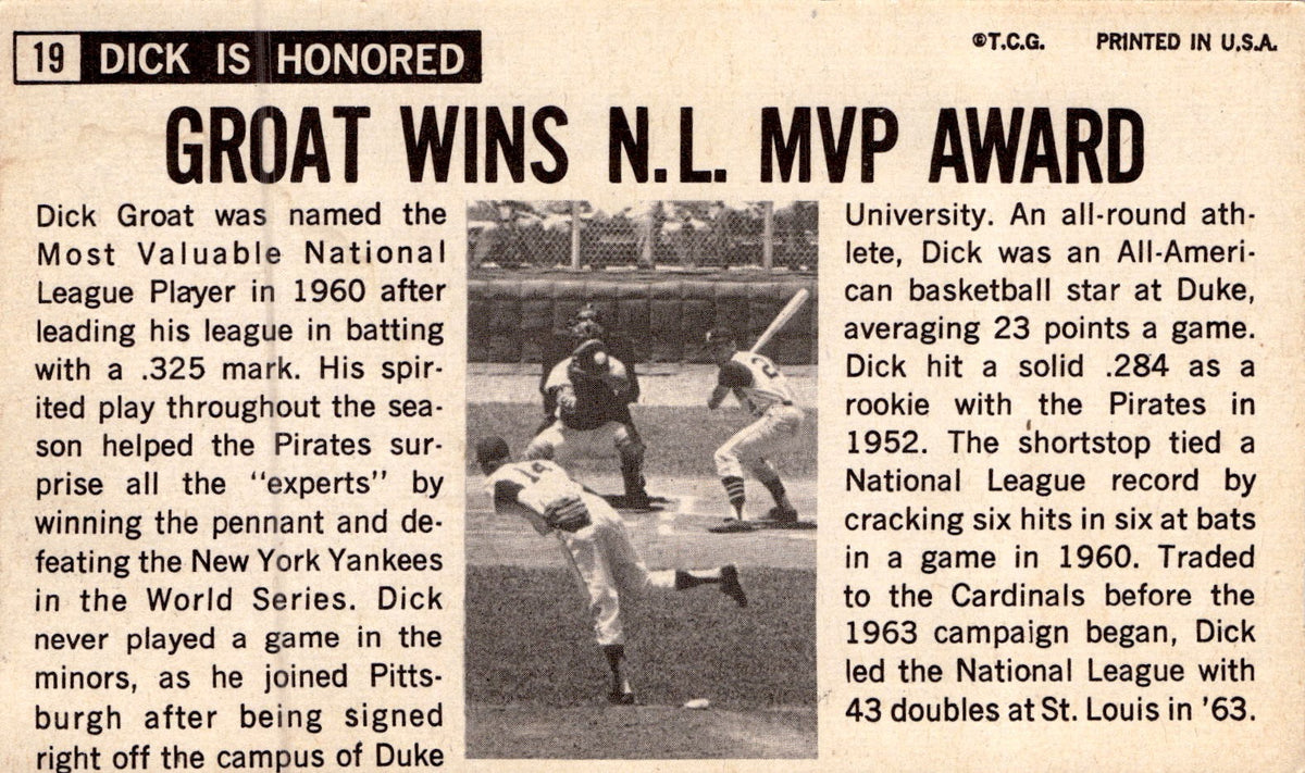 1964 Topps Giants #19 Dick Groat