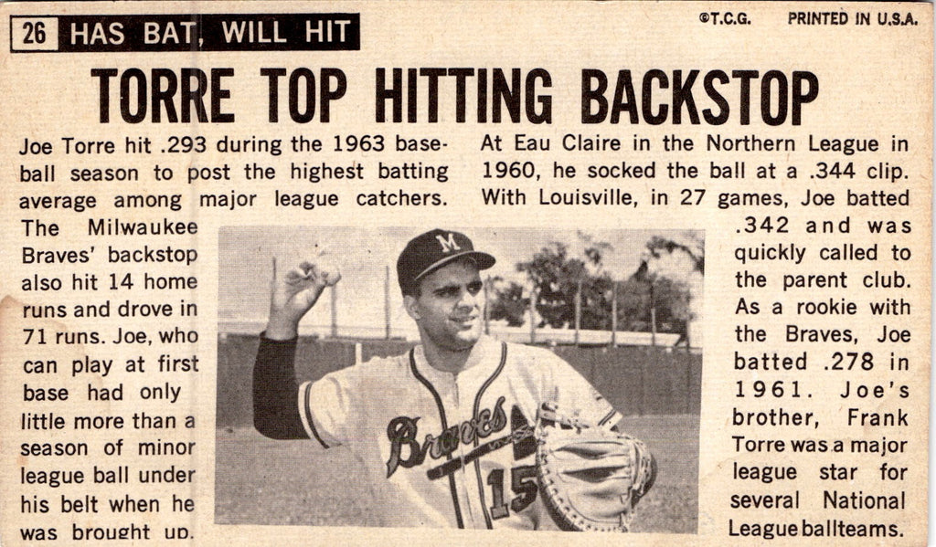 1964 Topps Giants #26 Joe Torre