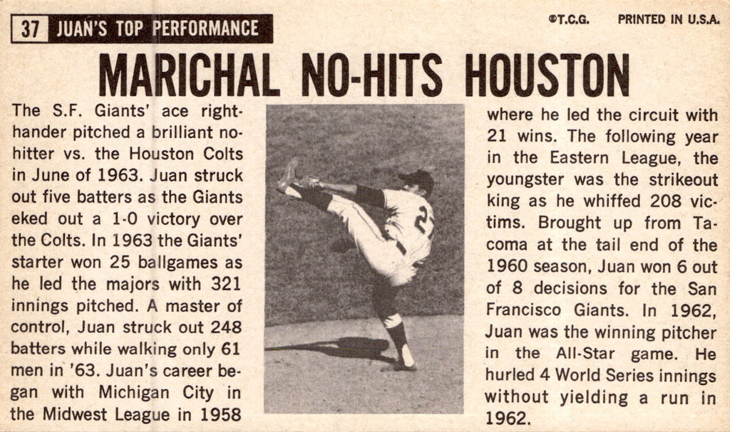 1964 Topps Giants #37 Juan Marichal