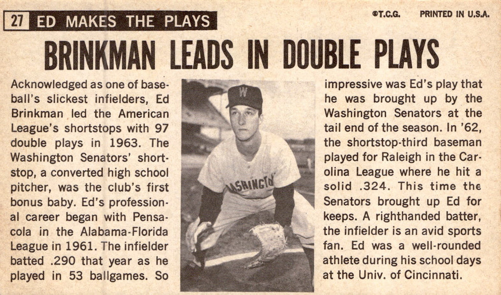 1964 Topps Giants #27 Ed Brinkman
