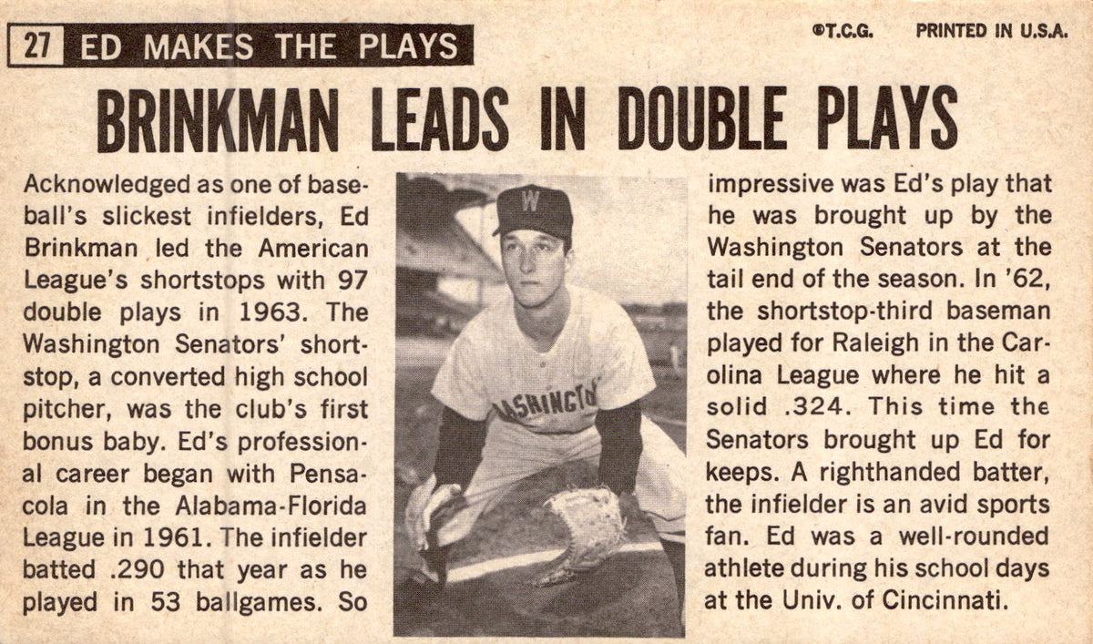 1964 Topps Giants #27 Ed Brinkman
