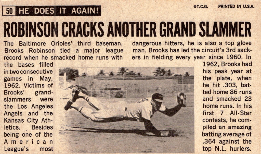 1964 Topps Giants #50 Brooks Robinson