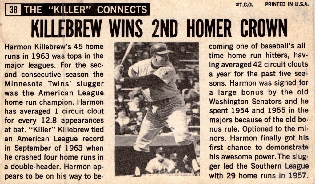 1964 Topps Giants #38 Harmon Killebrew