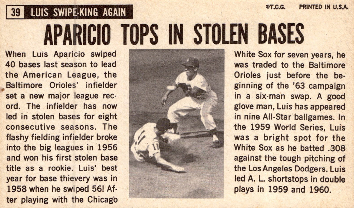 1964 Topps Giants #39 Luis Aparicio