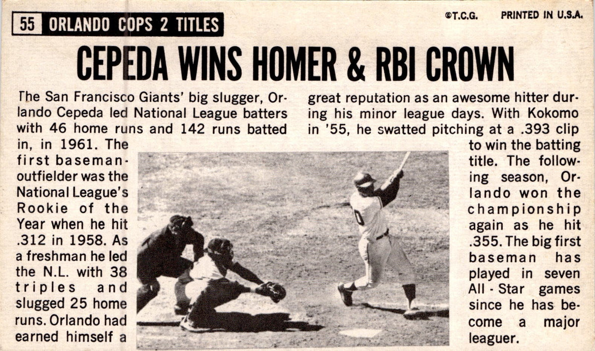 1964 Topps Giants #55 Orlando Cepeda