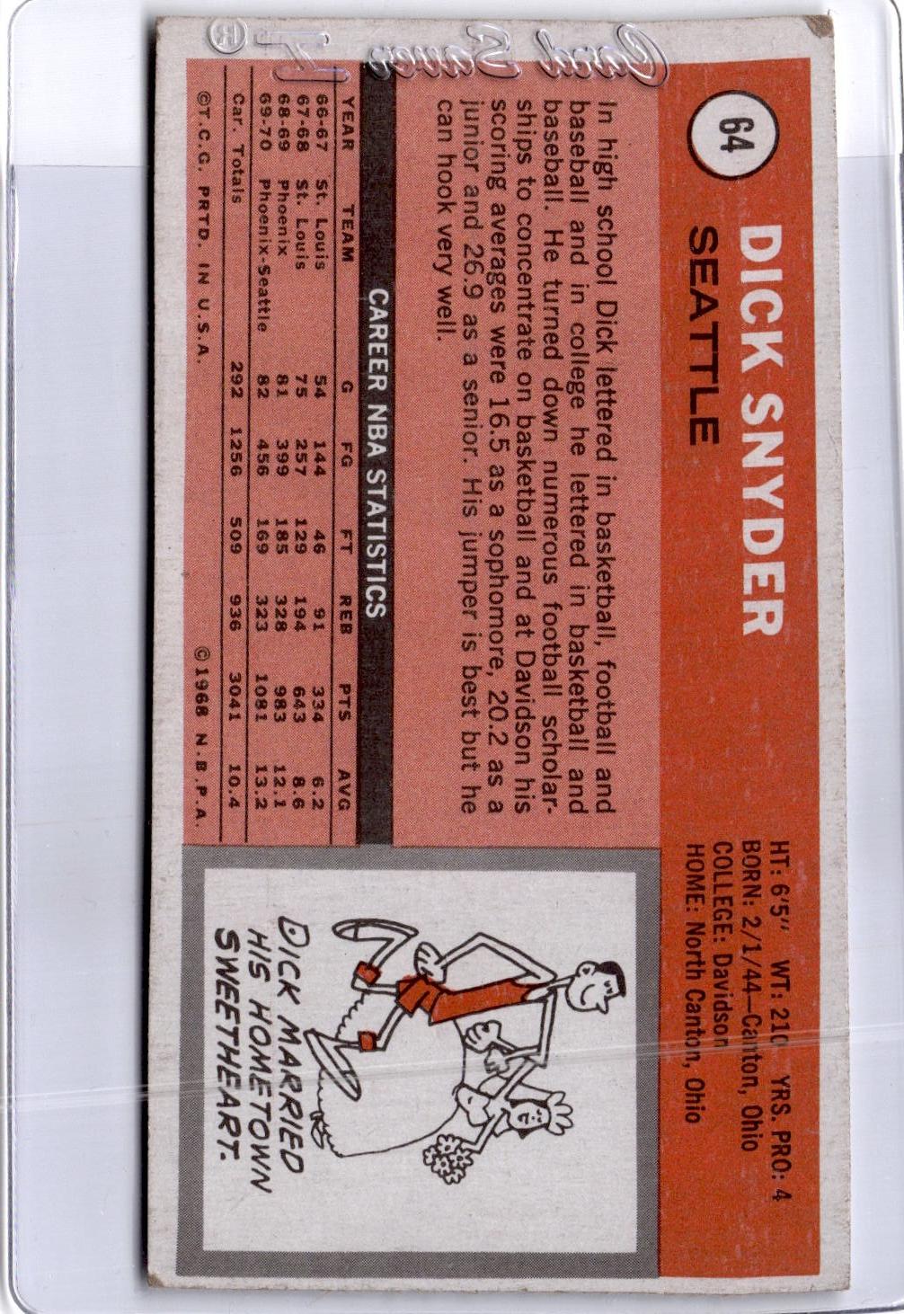 1970-71 Topps #64 Dick Snyder