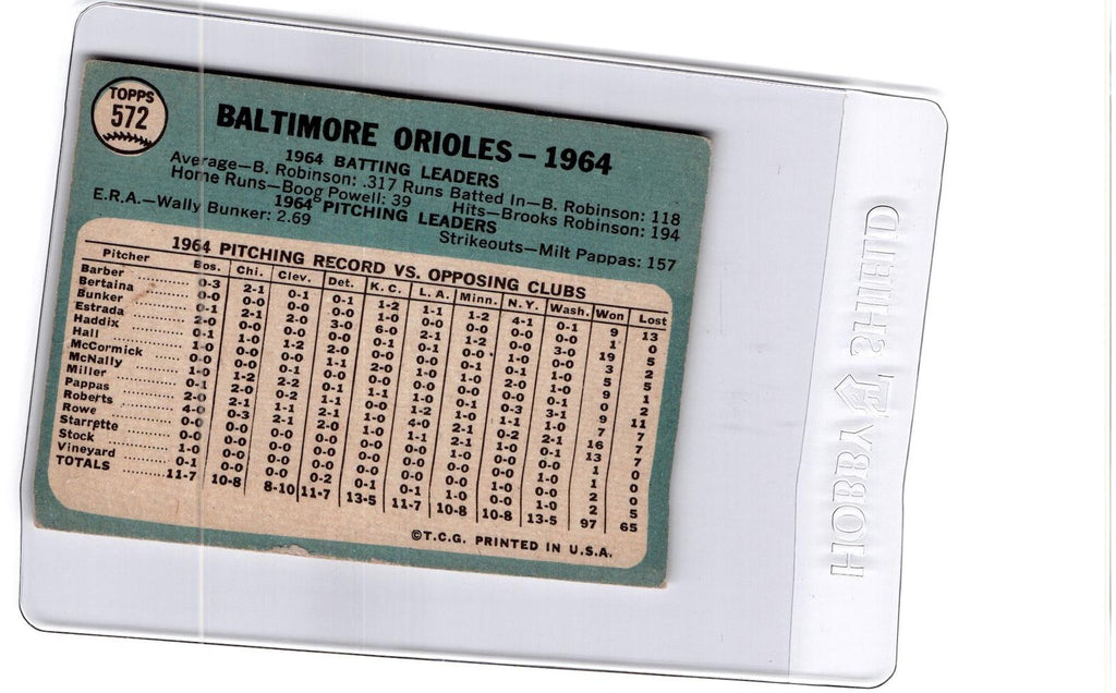 1965 Topps #572 Baltimore Orioles