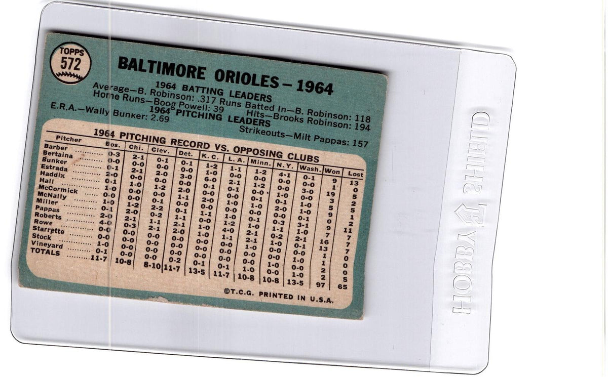 1965 Topps #572 Baltimore Orioles