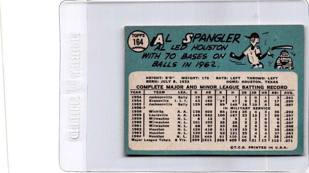 1965 Topps #164 Al Spangler