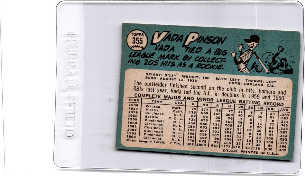 1965 Topps #355 Vada Pinson