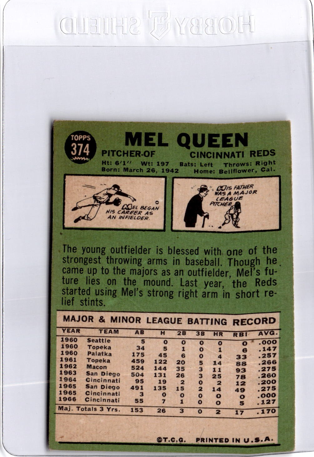 1967 Topps #374b Mel Queen