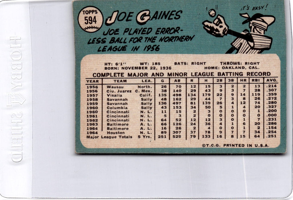 1965 Topps #594 Joe Gaines