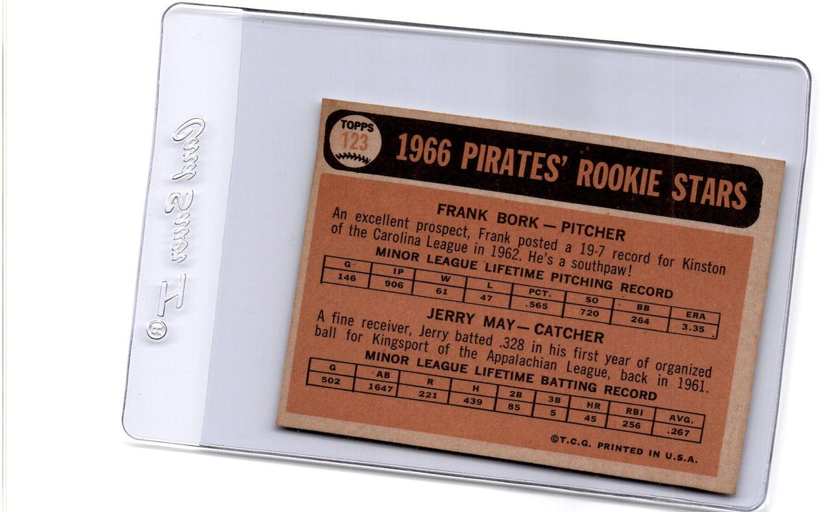 1966 Topps #123 Pirates 1966 Rookie Stars (Frank Bork / Jerry May)
