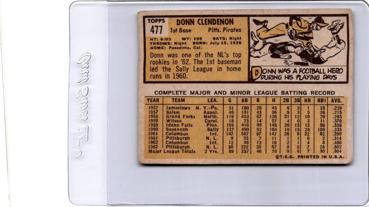 1963 Topps #477 Donn Clendenon