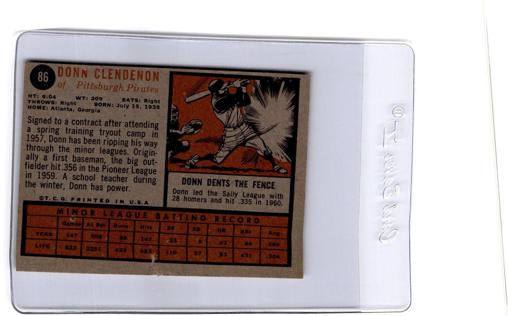1962 Topps #86 Donn Clendenon