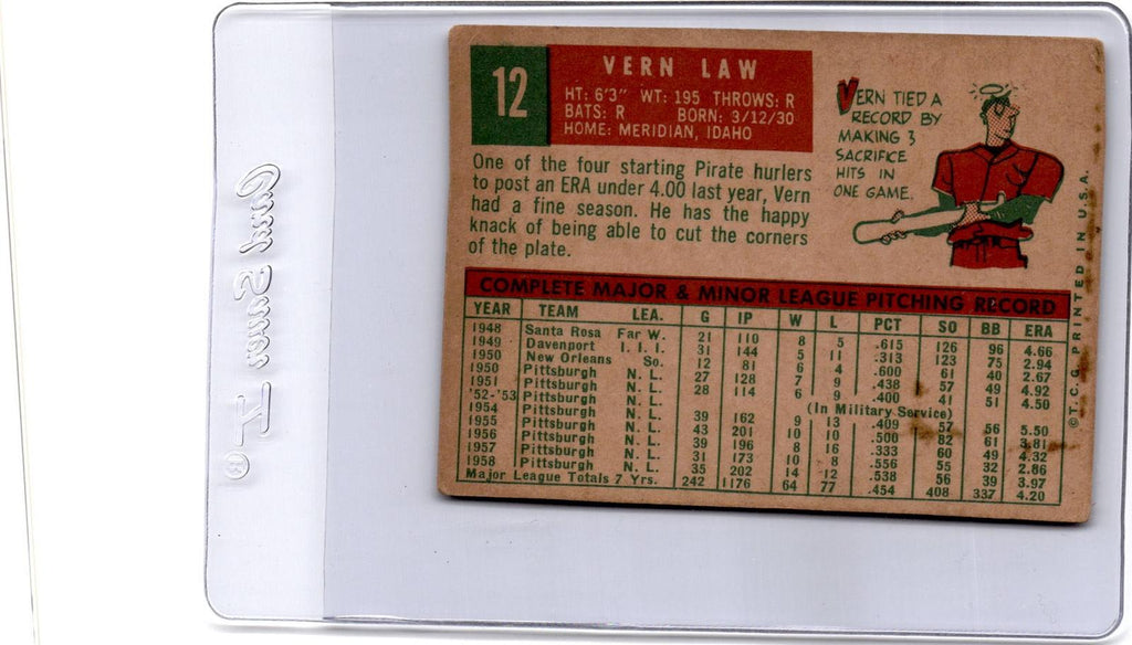 1959 Topps #12 Vern Law