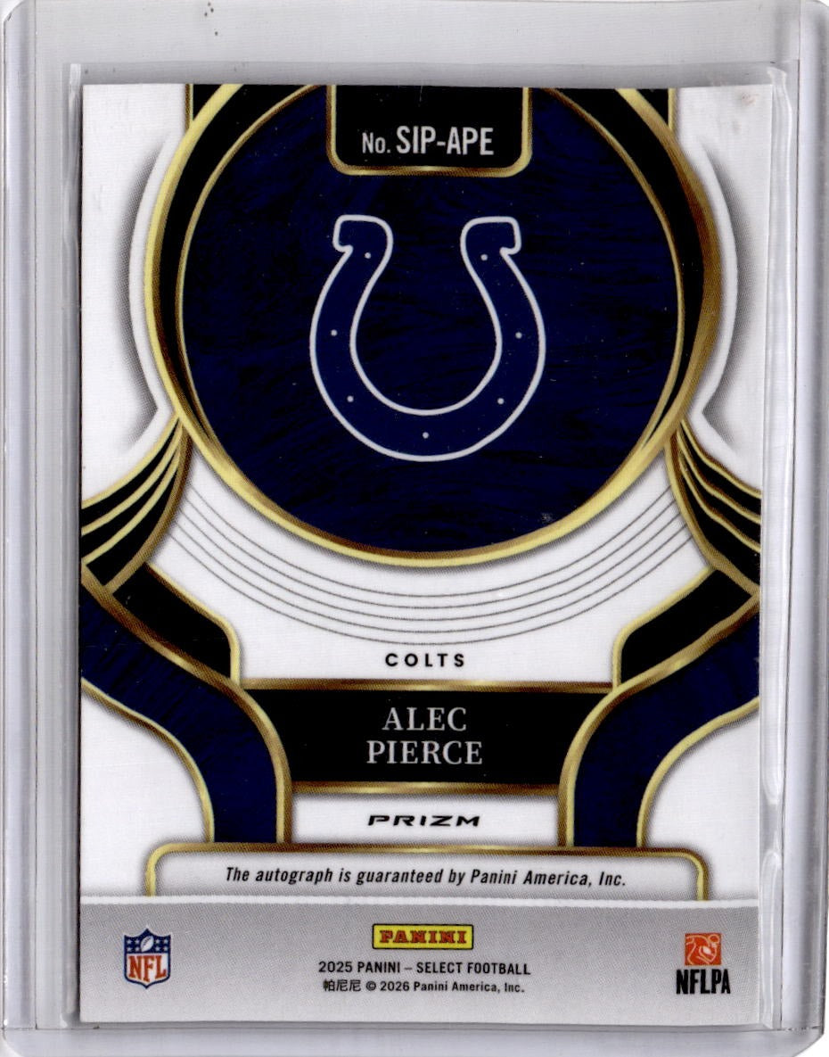 2025 Panini Select #SIP-APE Alec Pierce Select Signatures Prizm