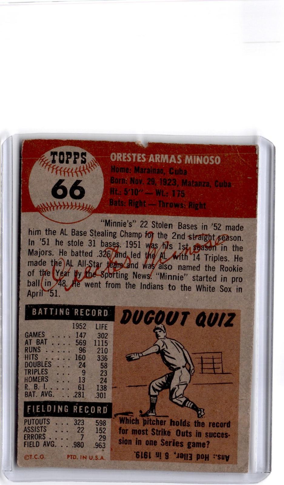 1953 Topps #66 Orestes Minoso