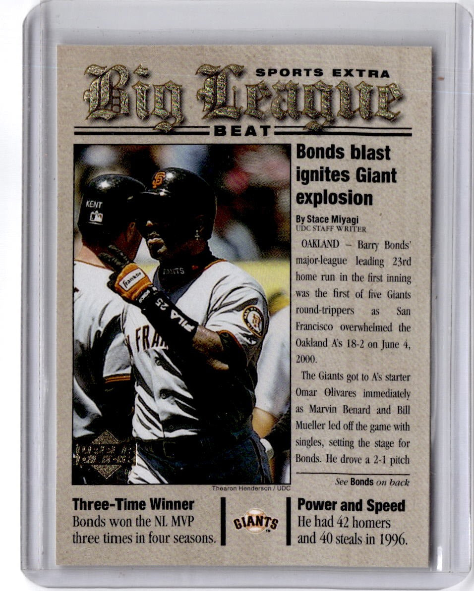 2001 Upper Deck #BB1 Barry Bonds Big League Beat