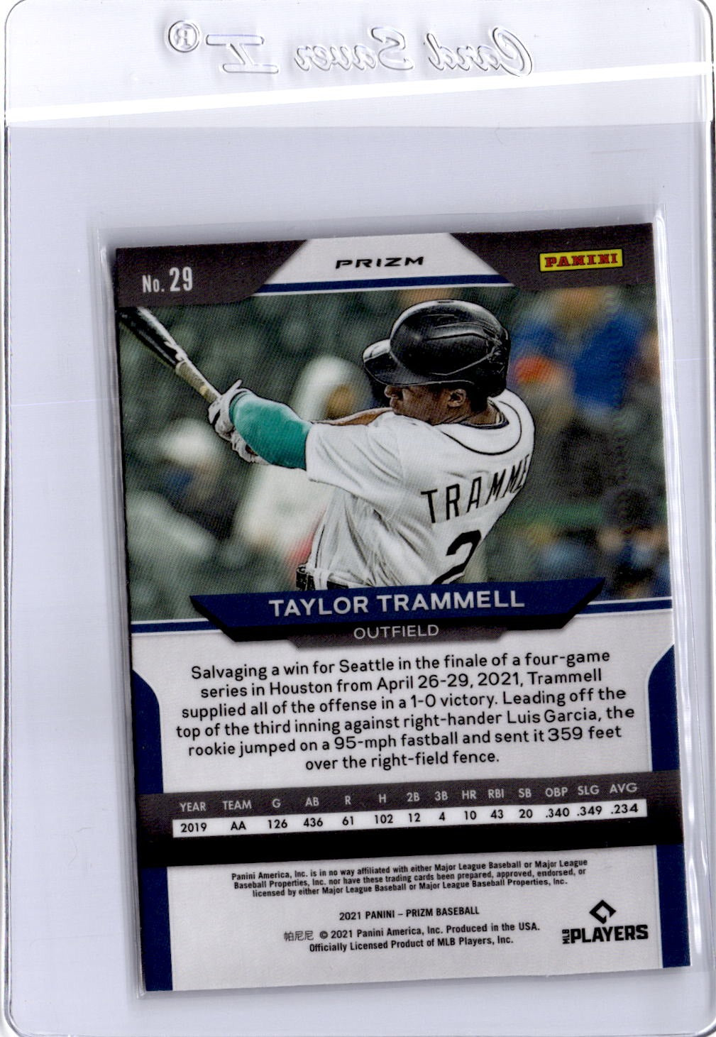 2021 Panini Prizm #29 Taylor Trammell Giraffe Prizm
